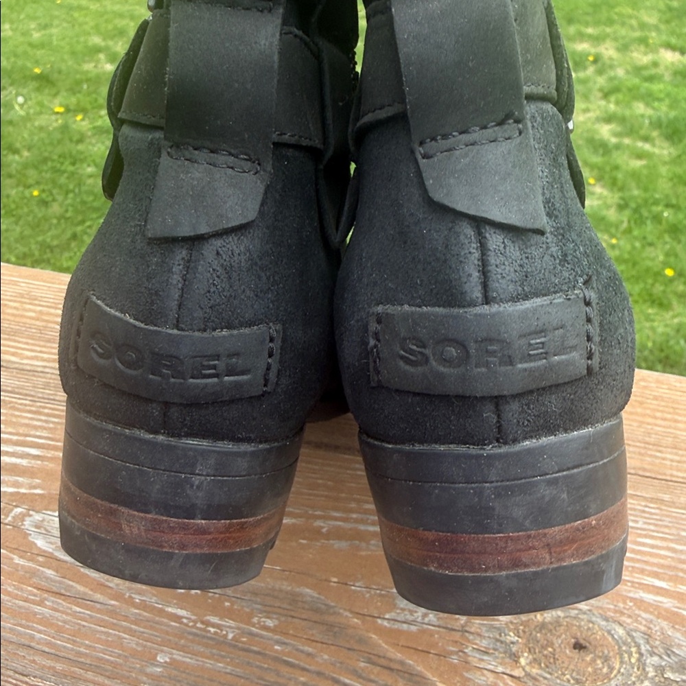 Sorel Lola II Tall Leather Boots Black Size 8.5 - Picture 7 of 12